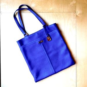 Cole Hana colbalt blue leather handbag